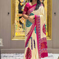 Kasubo Semi Gaji AJRrakh Gajji Bandhej  Pure Gajji Soft Silk Saree