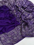 EXCLUSIVE PURPLE COLOR AJRAKH SAREE
