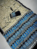 Vibrant Lehriya Ajrakh Pallu Saree