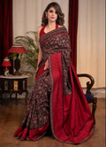 MAROON HERITAGE AJRAKH SAREE