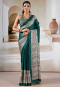PREMIUM  GREEN AJRAKH SAREE