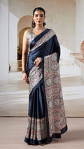 PREMIUM  BLACK AJRAKH SAREE