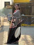 Premium Black Ajrakh soft modal silk saree