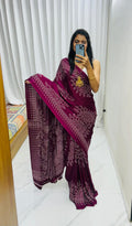 PURE CREPE GAJI SILK SAREE