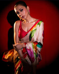 Muty Color Flower Silk Printed Saree