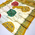 Kasubo Semi Gaji AJRrakh Gajji Bandhej  Pure Gajji Soft Silk Saree